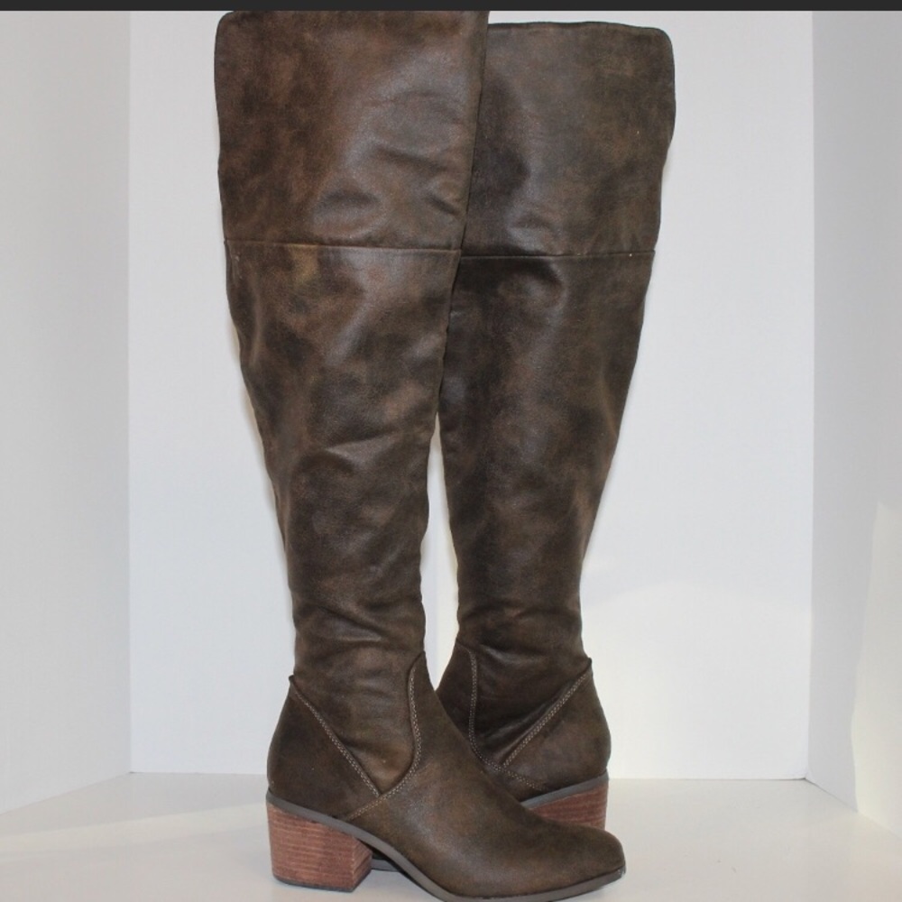 Brown Suede Boots, over the knee